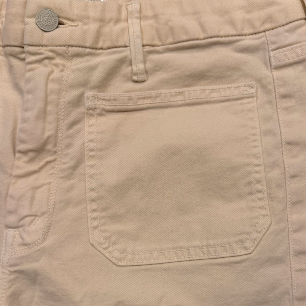 Mother The Patch Pocket Roller skimp patch pocket Chalk wide leg Jeans size 30 - Picture 7 of 13
